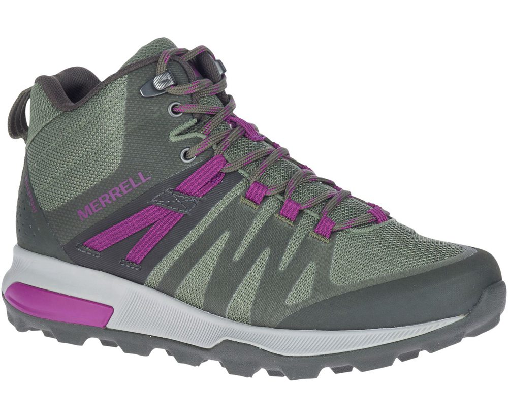 Merrell Støvler Dame - Zion Fst Mid Waterproof - Olivengrøn - TGL748106